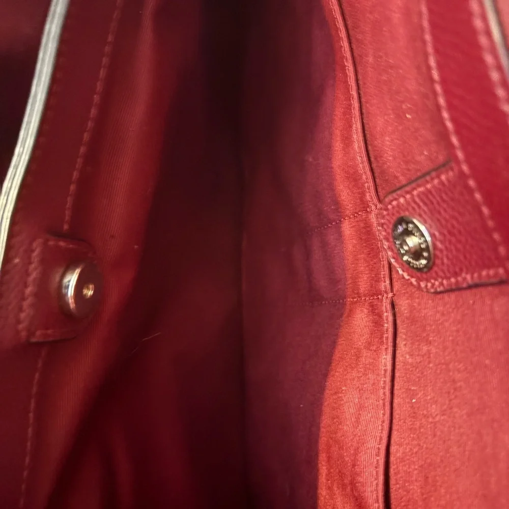 Coach Christie Carryall Burgundy Crossgrain Leather COA